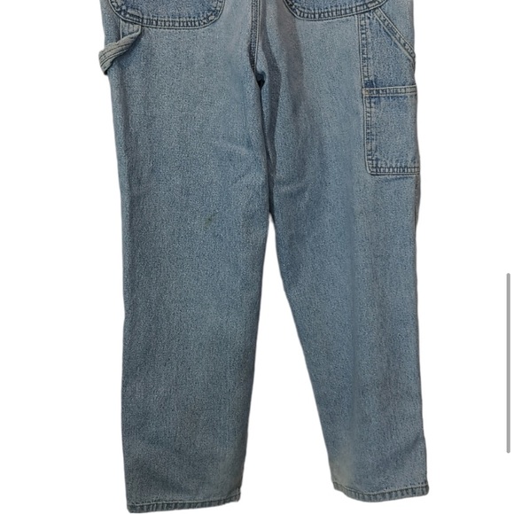 GAP Blue Jeans Vintage Classic Bib Overalls Made in Hong Kong Cotton Denim Large - Picture 9 of 11